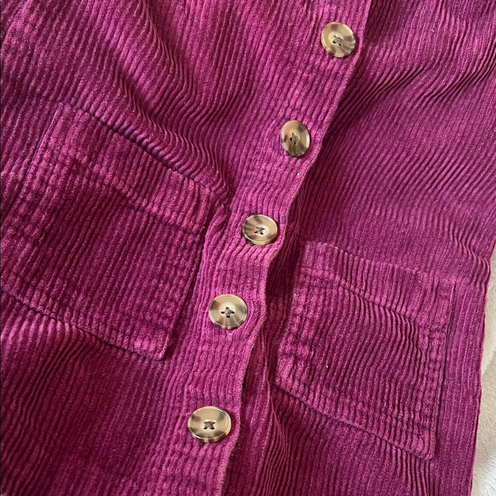 GAP Kids Maroon Corduroy Button-Down dress - Picture 2 of 6